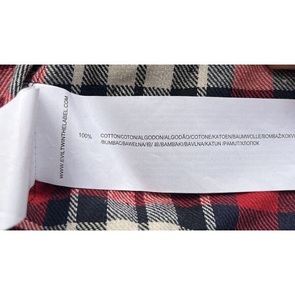 Evil Twin Women's Red Plaids Cotton Big Wednesday Playsuit Romper Size L $89 - Picture 3 of 16